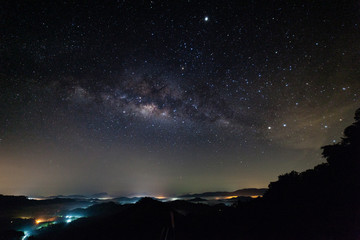 Long exposure Night Photography with Milky way in phang-nga thailand.