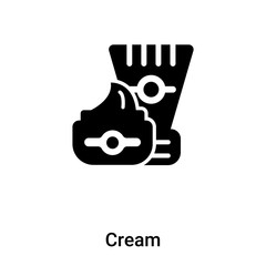 Cream icon vector isolated on white background, logo concept of Cream sign on transparent background, black filled symbol