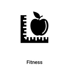 Fitness icon vector isolated on white background, logo concept of Fitness sign on transparent background, black filled symbol