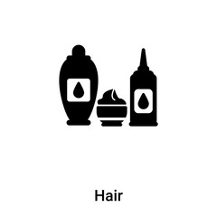 Hair icon vector isolated on white background, logo concept of Hair sign on transparent background, black filled symbol