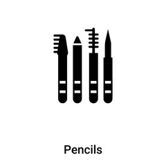 Pencils icon vector isolated on white background, logo concept of Pencils sign on transparent background, black filled symbol