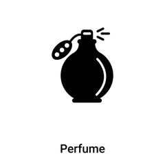 Perfume icon vector isolated on white background, logo concept of Perfume sign on transparent background, black filled symbol