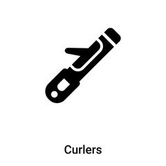 Curlers icon vector isolated on white background, logo concept of Curlers sign on transparent background, black filled symbol