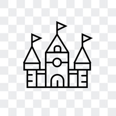 disneyland paris castle icon isolated on transparent background. Modern and editable disneyland paris castle icon. Simple icons vector illustration.