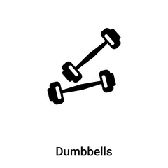 Dumbbells icon vector isolated on white background, logo concept of Dumbbells sign on transparent background, black filled symbol