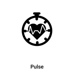 Pulse icon vector isolated on white background, logo concept of Pulse sign on transparent background, black filled symbol