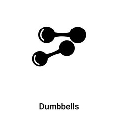 Dumbbells icon vector isolated on white background, logo concept of Dumbbells sign on transparent background, black filled symbol