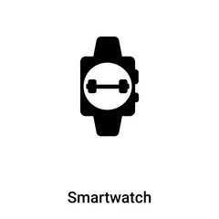 Smartwatch icon vector isolated on white background, logo concept of Smartwatch sign on transparent background, black filled symbol