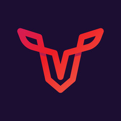 Letter V bull logo
