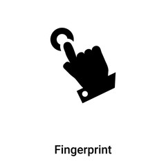 Fingerprint icon vector isolated on white background, logo concept of Fingerprint sign on transparent background, black filled symbol