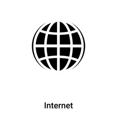 Internet icon vector isolated on white background, logo concept of Internet sign on transparent background, black filled symbol