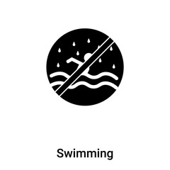Swimming icon vector isolated on white background, logo concept of Swimming sign on transparent background, black filled symbol