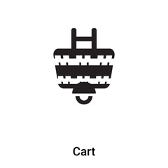 Cart icon vector isolated on white background, logo concept of Cart sign on transparent background, black filled symbol