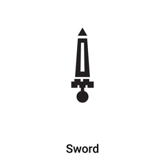 Sword icon vector isolated on white background, logo concept of Sword sign on transparent background, black filled symbol