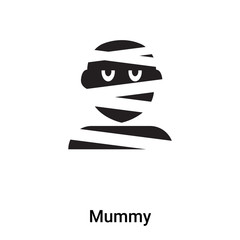 Mummy icon vector isolated on white background, logo concept of Mummy sign on transparent background, black filled symbol