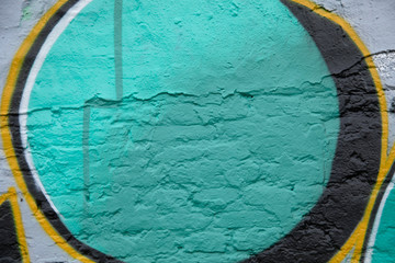 Colorful, Urban Graffiti Wall in Green