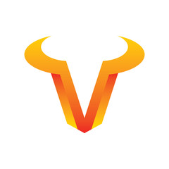 Letter V bull