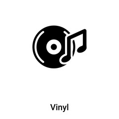 Vinyl icon vector isolated on white background, logo concept of Vinyl sign on transparent background, black filled symbol