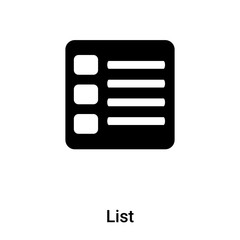 List icon vector isolated on white background, logo concept of List sign on transparent background, black filled symbol