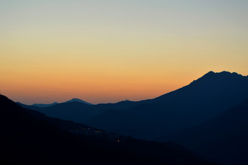 sunset in the mountains