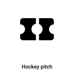 Hockey pitch icon vector isolated on white background, logo concept of Hockey pitch sign on transparent background, black filled symbol