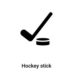 Hockey stick icon vector isolated on white background, logo concept of Hockey stick sign on transparent background, black filled symbol - obrazy, fototapety, plakaty