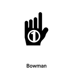 Fototapeta premium Bowman icon vector isolated on white background, logo concept of Bowman sign on transparent background, black filled symbol