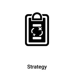 Strategy icon vector isolated on white background, logo concept of Strategy sign on transparent background, black filled symbol