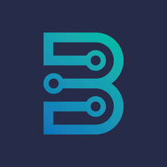 Letter B tech Logo