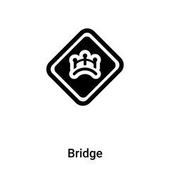 Bridge icon vector isolated on white background, logo concept of Bridge sign on transparent background, black filled symbol