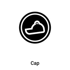 Cap icon vector isolated on white background, logo concept of Cap sign on transparent background, black filled symbol