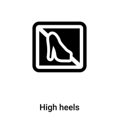 High heels icon vector isolated on white background, logo concept of High heels sign on transparent background, black filled symbol