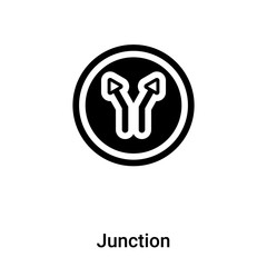 Junction icon vector isolated on white background, logo concept of Junction sign on transparent background, black filled symbol