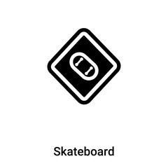 Skateboard icon vector isolated on white background, logo concept of Skateboard sign on transparent background, black filled symbol