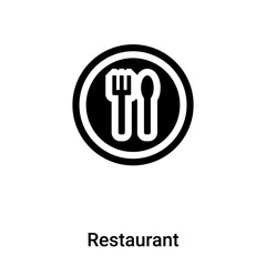 Restaurant icon vector isolated on white background, logo concept of Restaurant sign on transparent background, black filled symbol