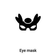 Eye mask icon vector isolated on white background, logo concept of Eye mask sign on transparent background, black filled symbol