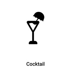 Cocktail icon vector isolated on white background, logo concept of Cocktail sign on transparent background, black filled symbol