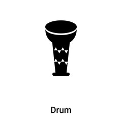 Drum icon vector isolated on white background, logo concept of Drum sign on transparent background, black filled symbol