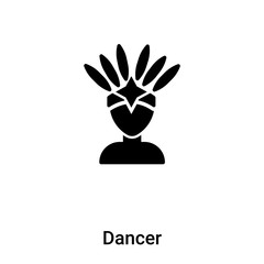 Dancer icon vector isolated on white background, logo concept of Dancer sign on transparent background, black filled symbol
