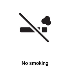 No smoking icon vector isolated on white background, logo concept of No smoking sign on transparent background, black filled symbol