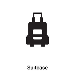 Suitcase icon vector isolated on white background, logo concept of Suitcase sign on transparent background, black filled symbol