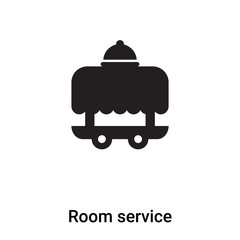 Room service icon vector isolated on white background, logo concept of Room service sign on transparent background, black filled symbol