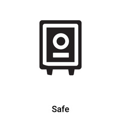 Safe icon vector isolated on white background, logo concept of Safe sign on transparent background, black filled symbol