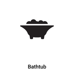 Bathtub icon vector isolated on white background, logo concept of Bathtub sign on transparent background, black filled symbol