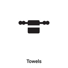 Towels icon vector isolated on white background, logo concept of Towels sign on transparent background, black filled symbol