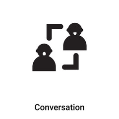 Conversation icon vector isolated on white background, logo concept of Conversation sign on transparent background, black filled symbol