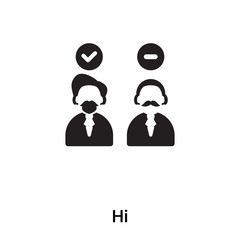 Hired icon vector isolated on white background, logo concept of Hired sign on transparent background, black filled symbol