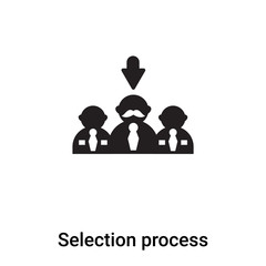 Selection process icon vector isolated on white background, logo concept of Selection process sign on transparent background, black filled symbol