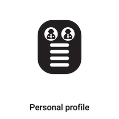 Personal profile icon vector isolated on white background, logo concept of Personal profile sign on transparent background, black filled symbol