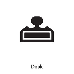 Desk icon vector isolated on white background, logo concept of Desk sign on transparent background, black filled symbol